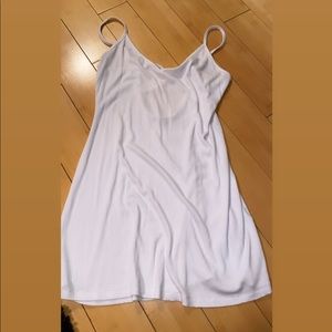 Loose white strap tank top dress
